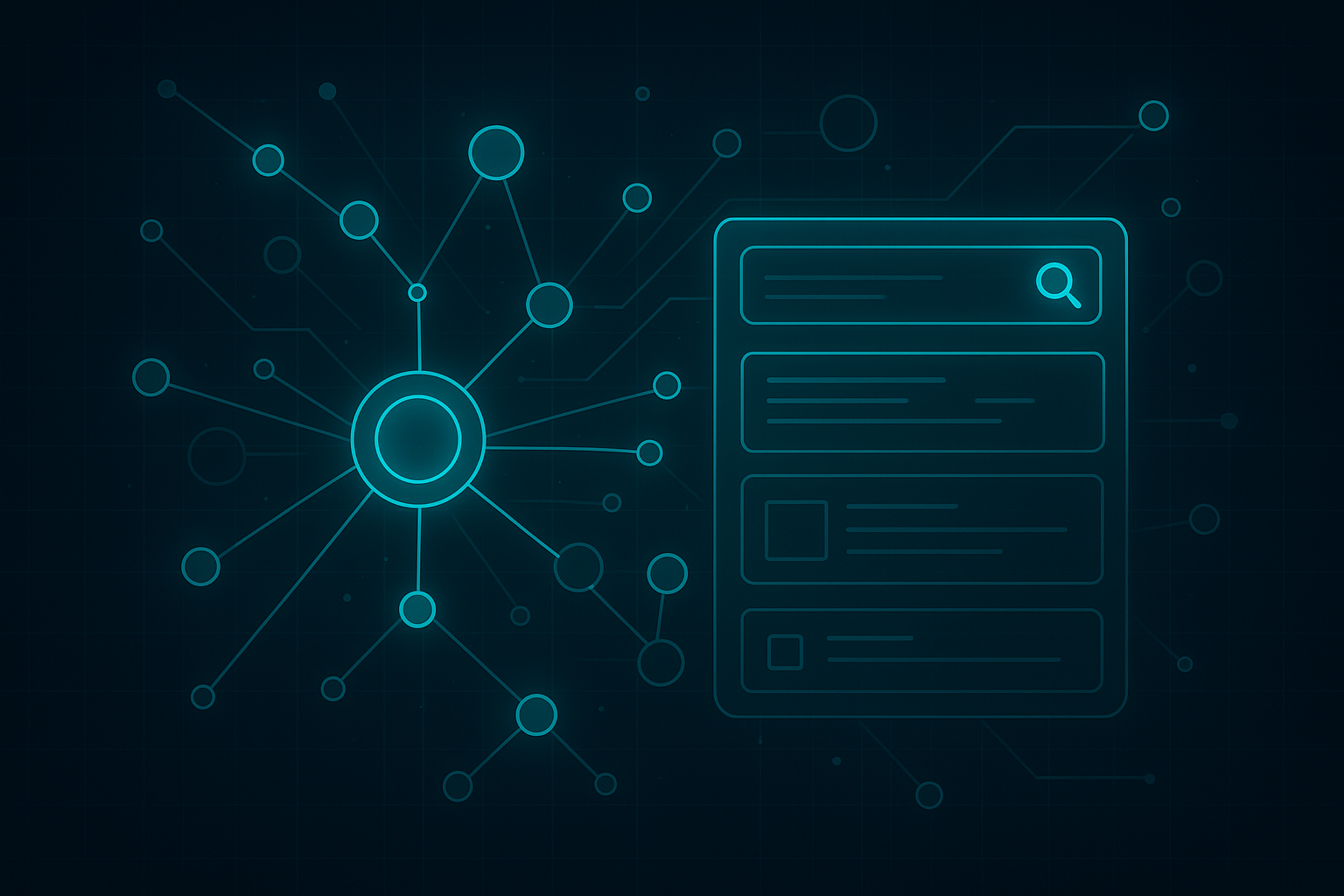 Visual representation of AI algorithms analyzing website content for search optimization