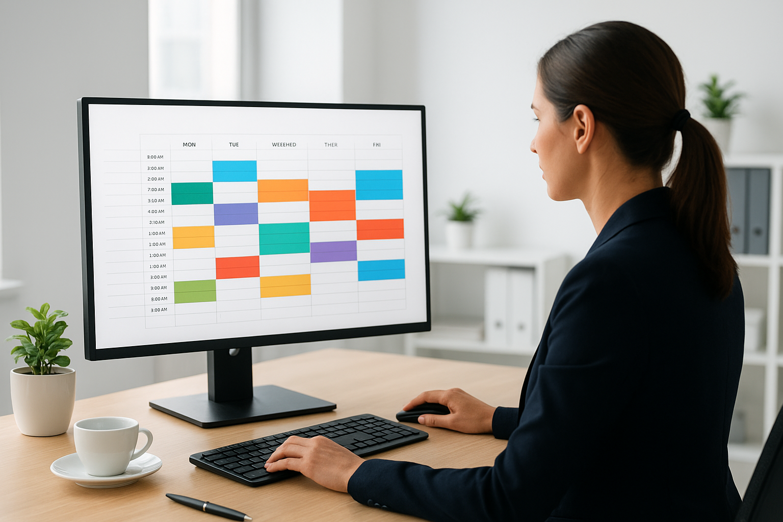 Office dashboard showing a construction crew's weekly appointment calendar