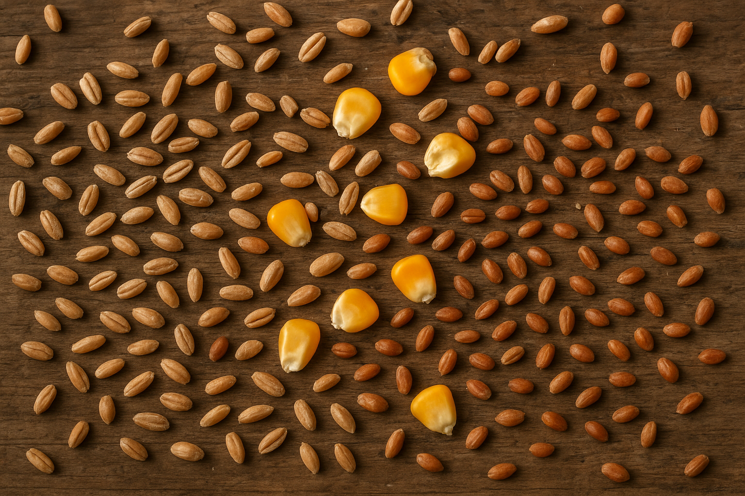 Organic whole and ancient grains including Khorasan wheat used in cereal