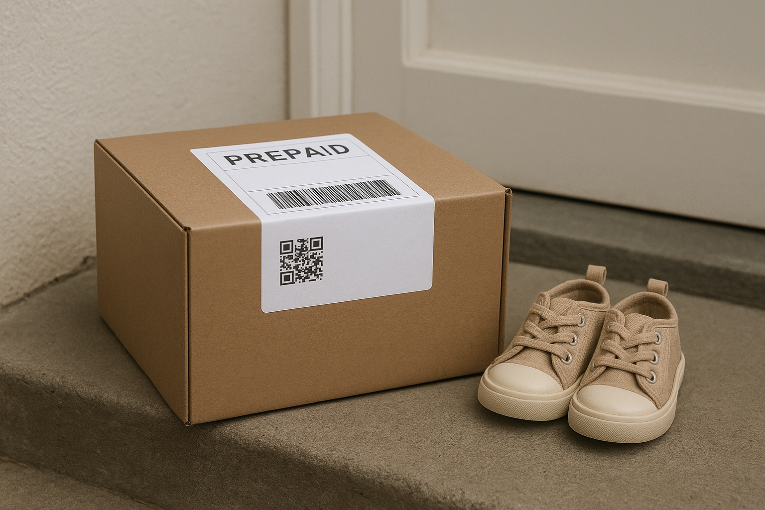 Eco-friendly shipping box used for two-way children's clothing rental returns