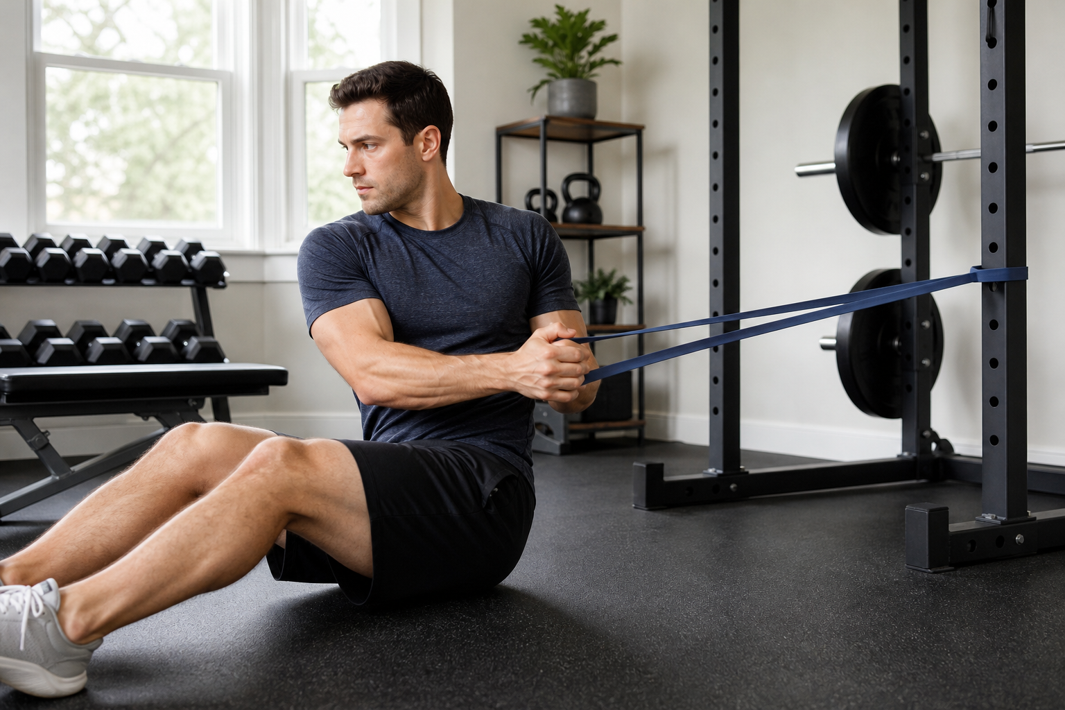 Athlete performing a rotational core exercise to support safe golf swing training