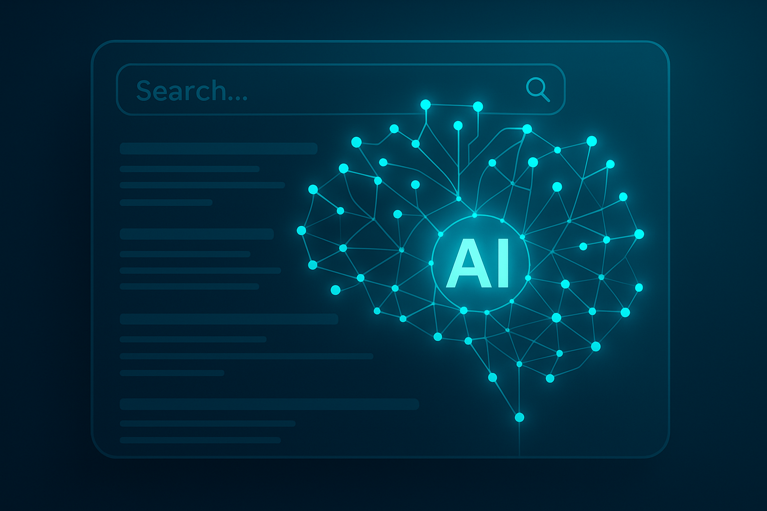 Visualization of AI-driven search engine ranking analyzing website content signals