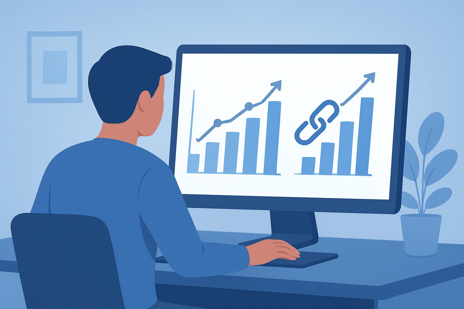 SEO professional analyzing backlink data to improve domain authority score