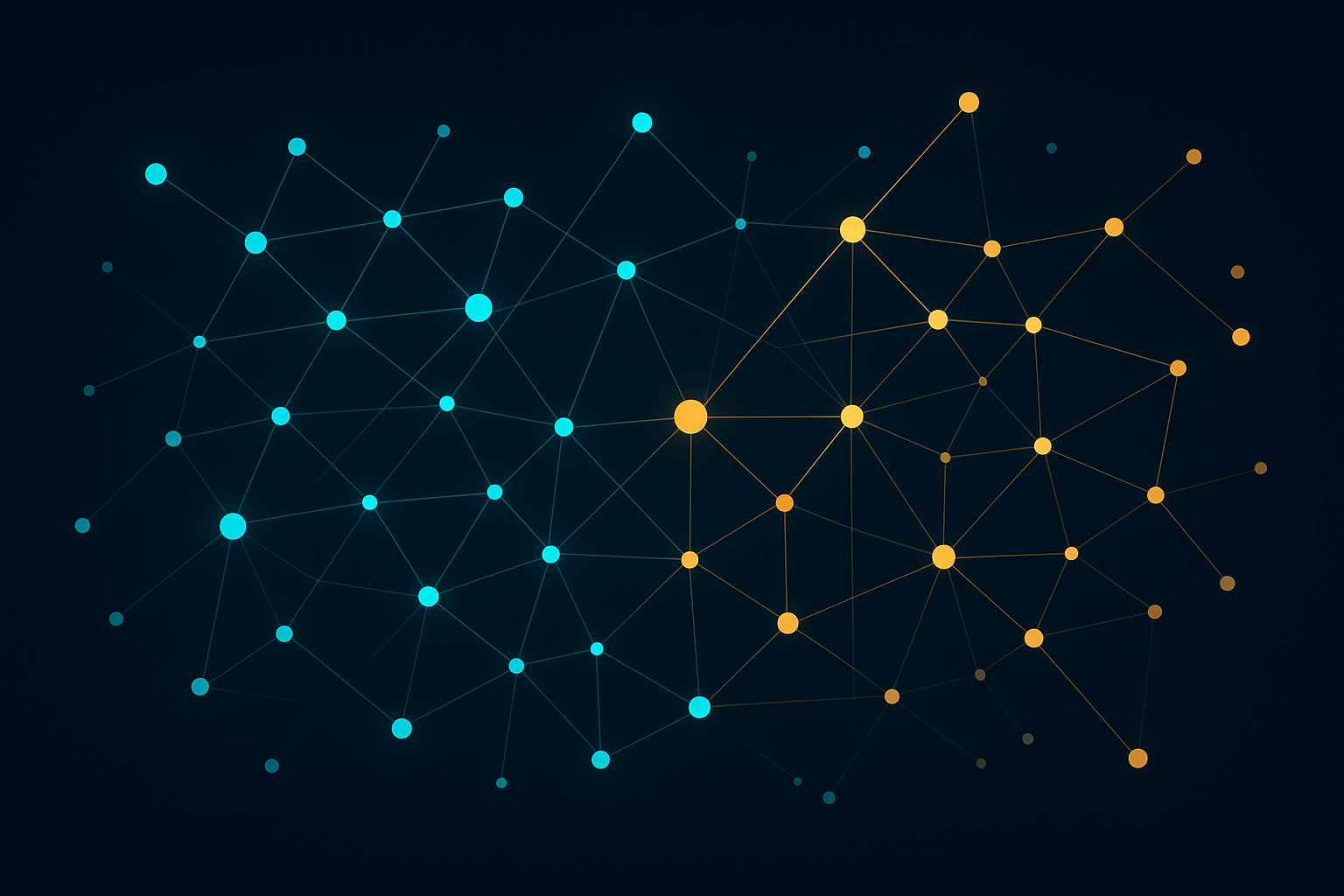 Abstract visualization of AI-powered search visibility data connections
