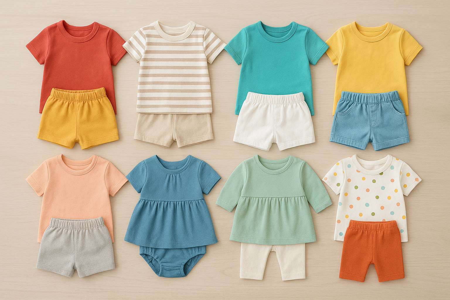 Curated rotating wardrobe box of fashionable toddler clothing ready for delivery