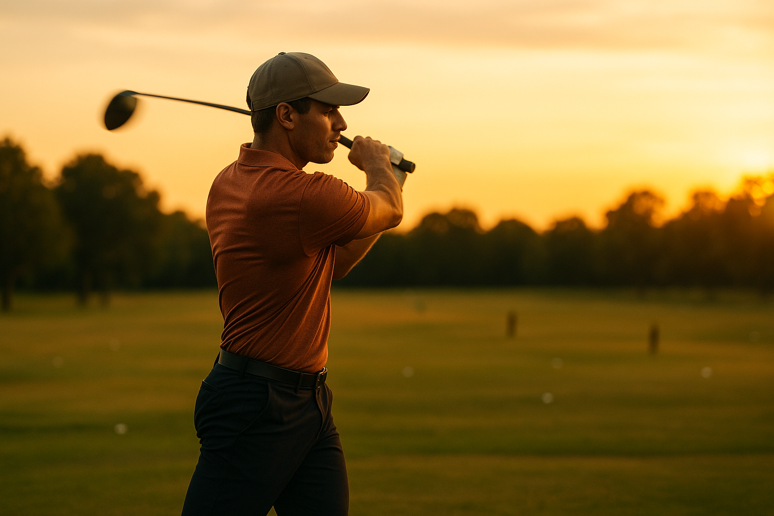 Golfer practicing swing mechanics as part of customized swing coaching