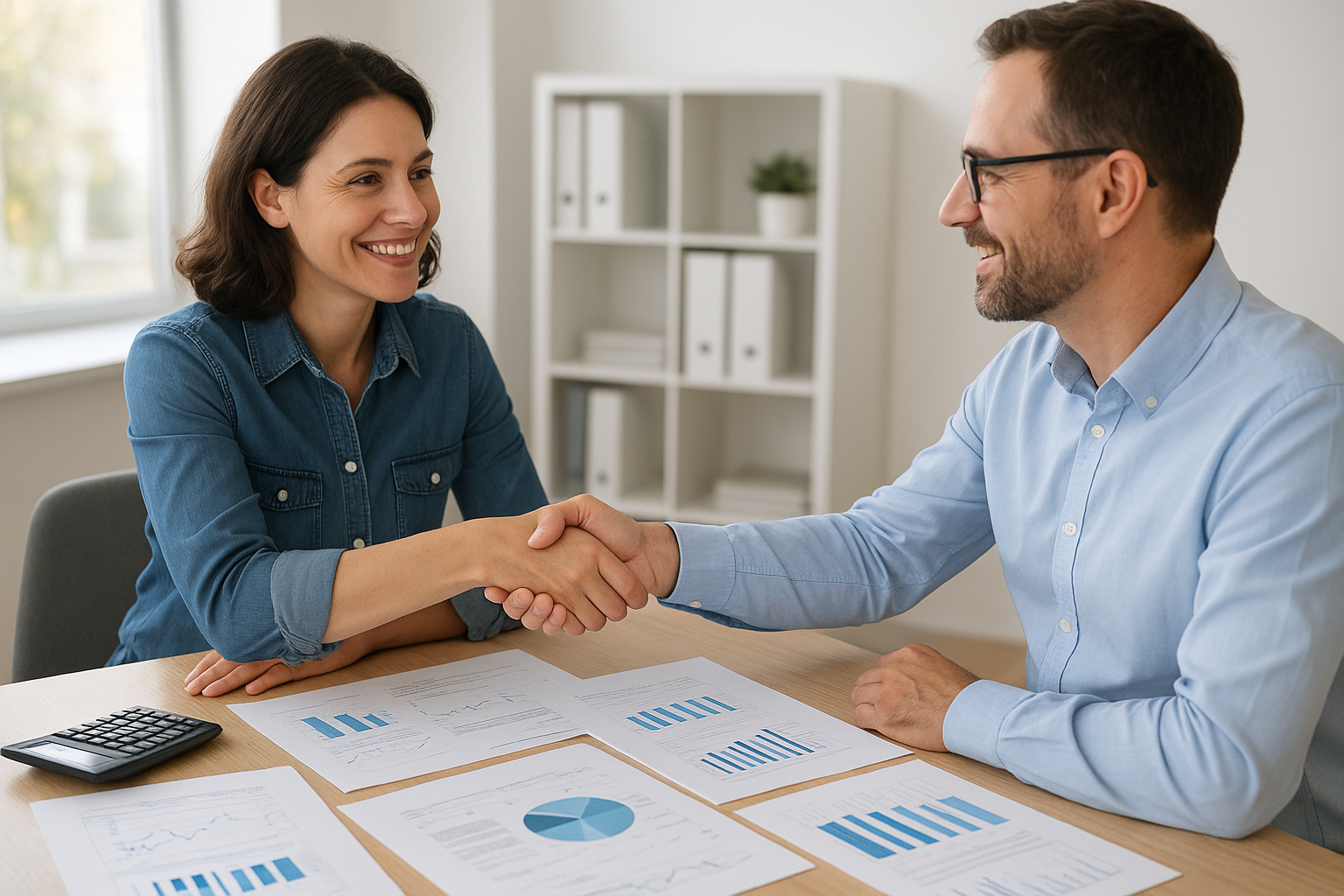 Small business owner meeting with a Minneapolis accountant to discuss tax planning