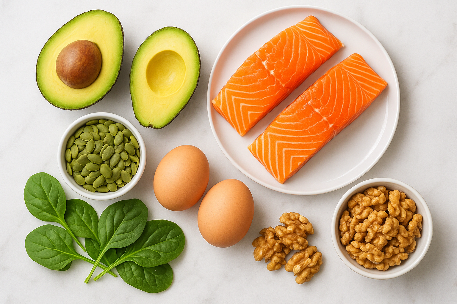 Whole foods rich in zinc, omega-3s, and vitamin D that support hormone balance through dietary nutrition