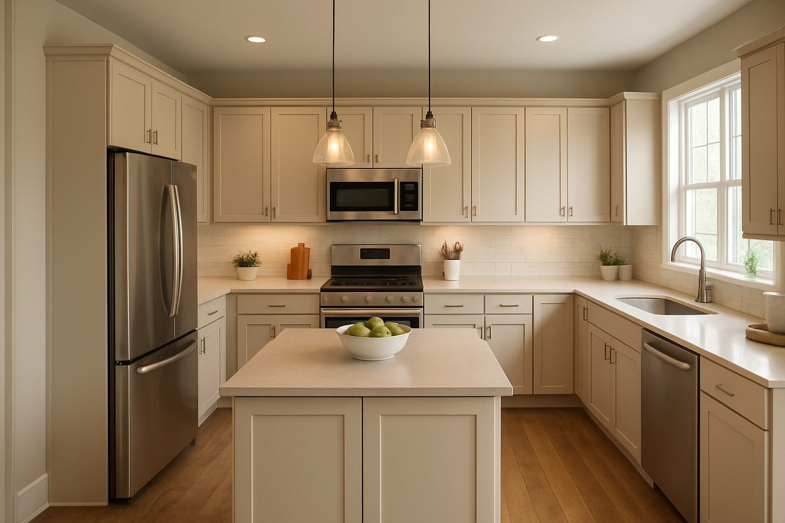 Finished Cincinnati kitchen after an environmentally friendly kitchen makeover with refaced cabinetry