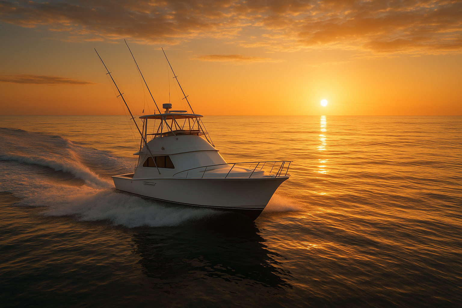 Charter boat heading offshore for deep sea fishing packages Myrtle Beach guests can book