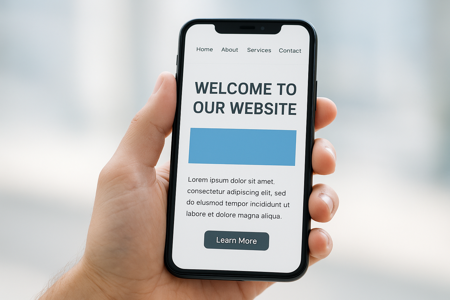 Smartphone displaying a mobile-optimized website that supports SEO user experience improvement