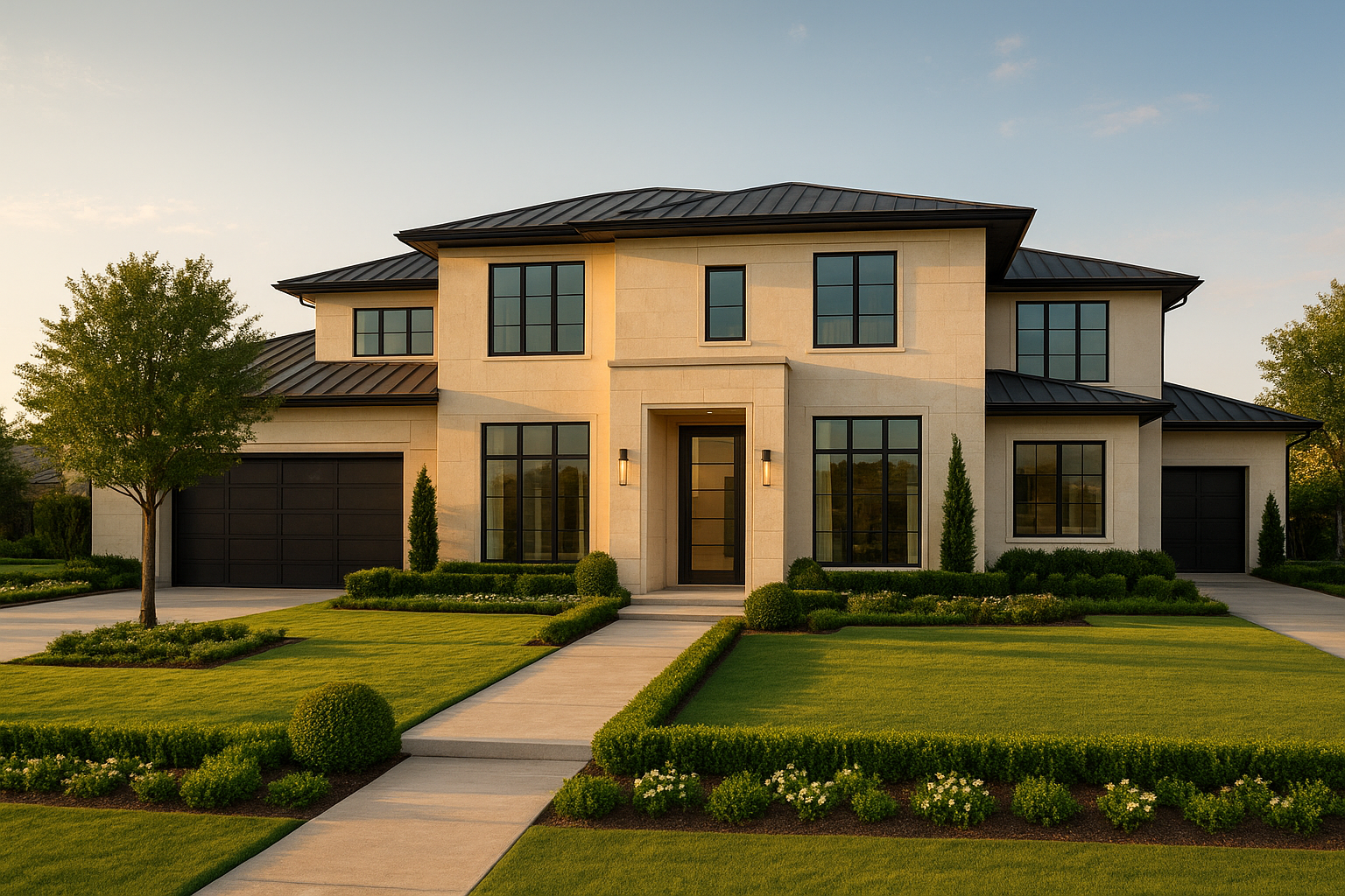 Modern luxury residential home exterior in San Antonio Texas