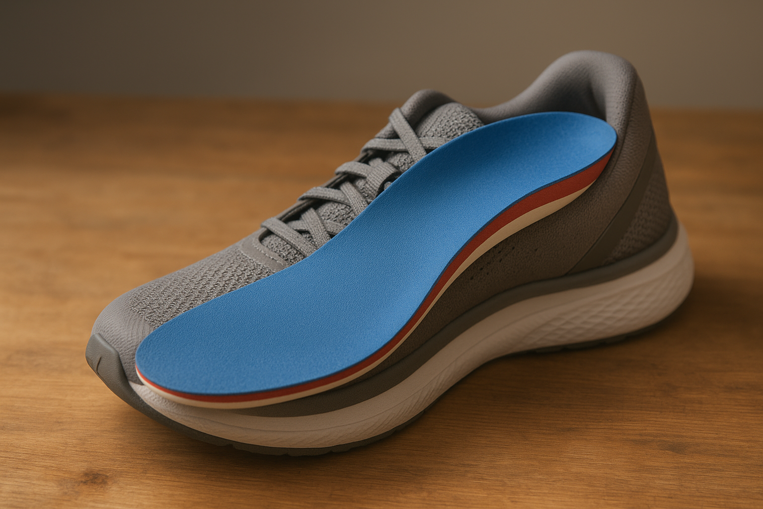 Custom orthotic insole designed to support tired feet and reduce fatigue