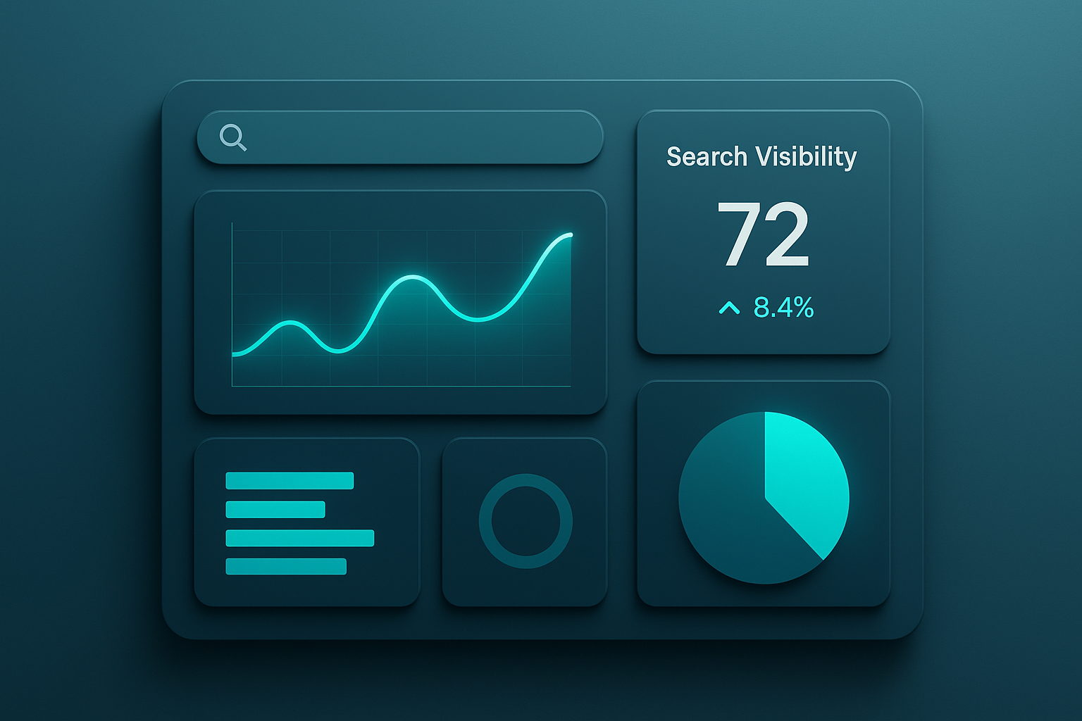 Dashboard showing digital visibility tools for businesses tracking search rankings