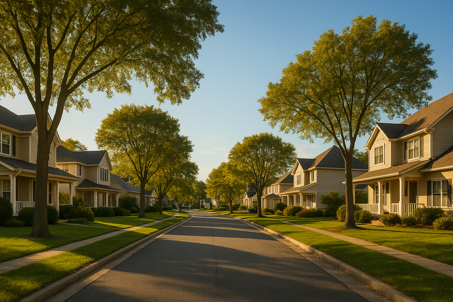 Suburban San Antonio neighborhood street with single-family homes