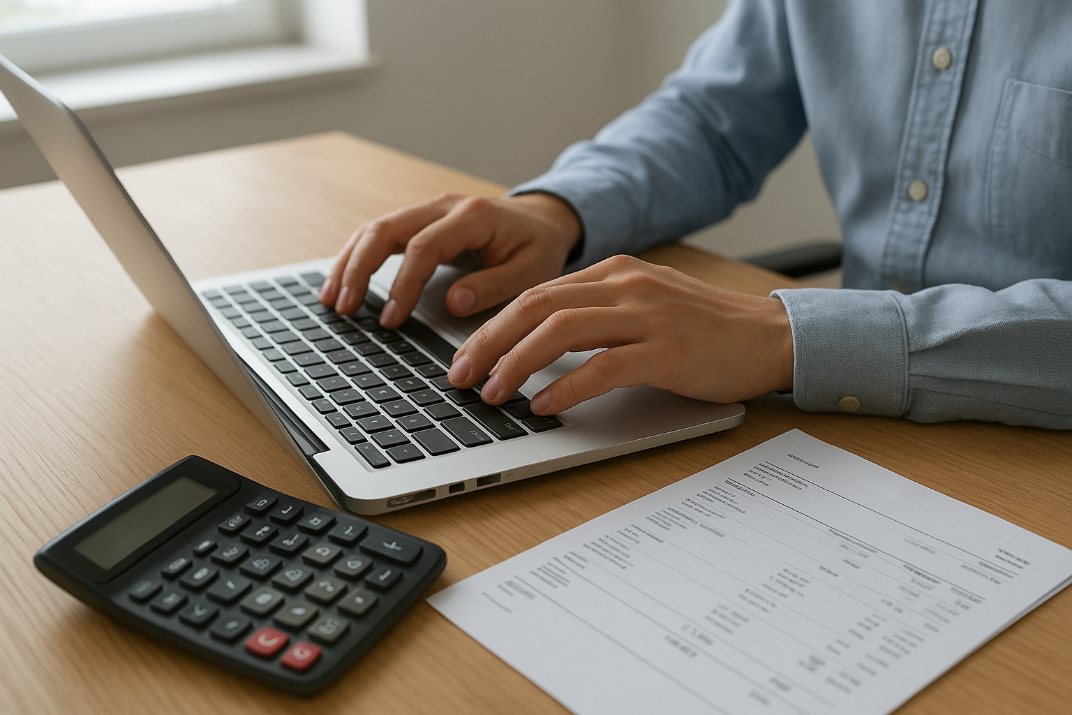 Business owner completing an online application for fast emergency funding