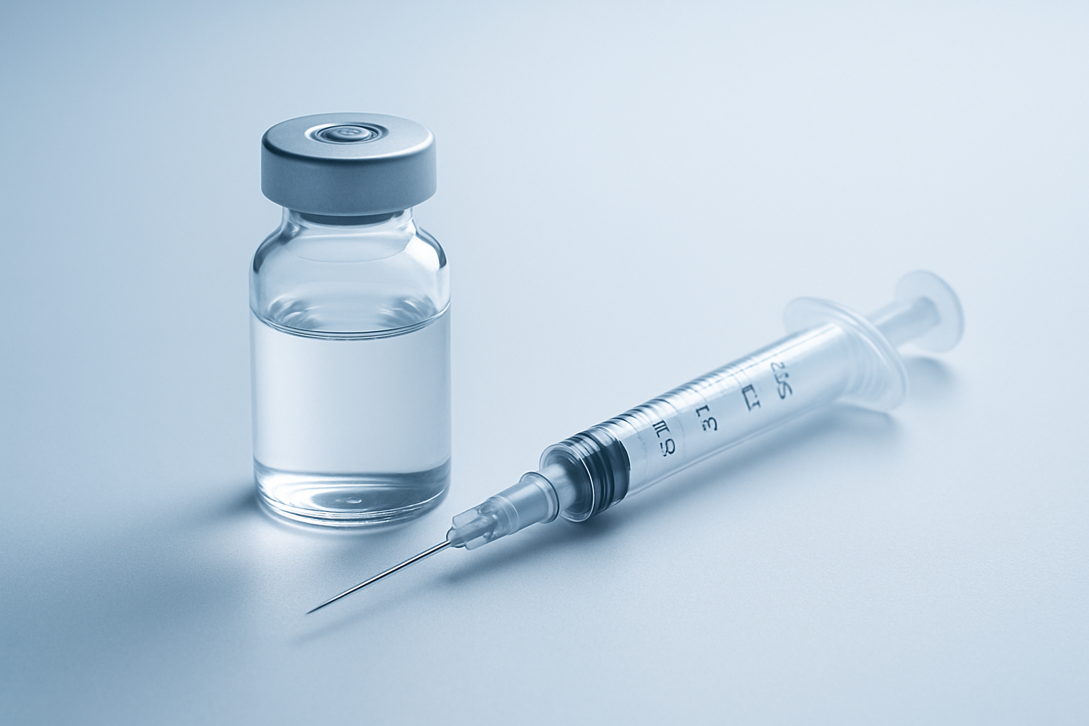 Hormone therapy vial and syringe representing a precision evidence-based treatment protocol