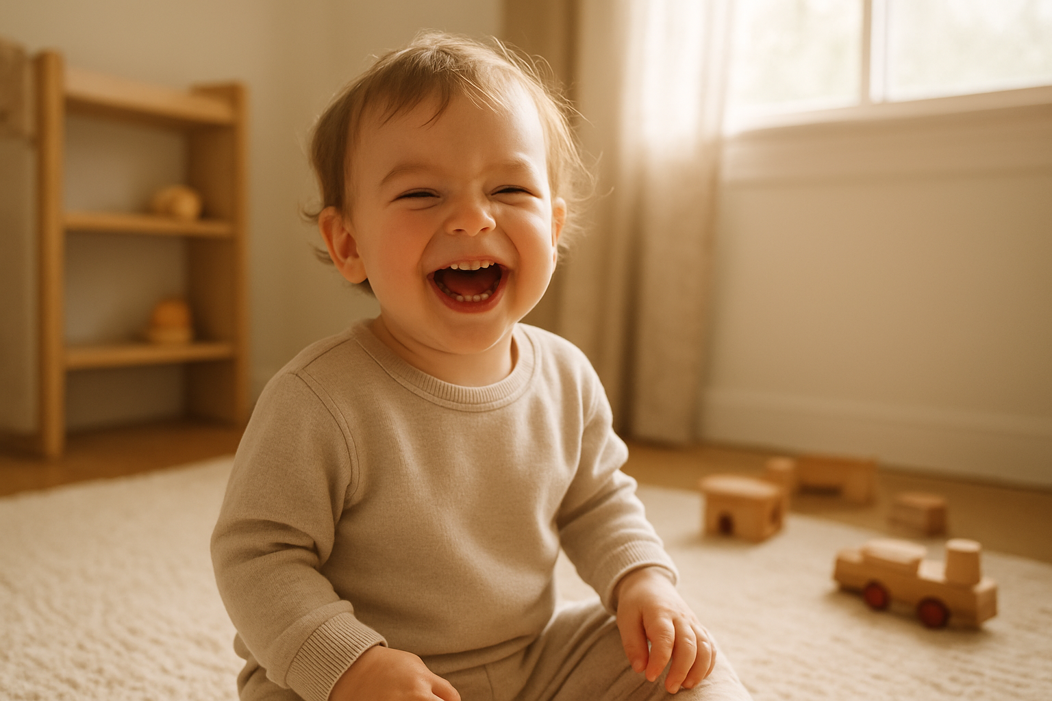 Child wearing soft organic cotton outfit from a rotating children's wardrobe subscription