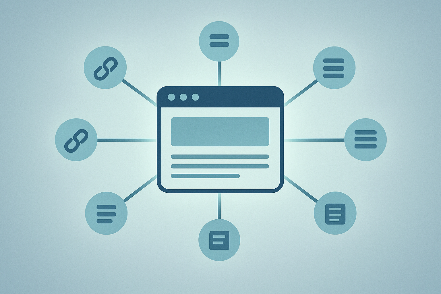 Diagram illustrating how backlinks and content signals help improve website search authority