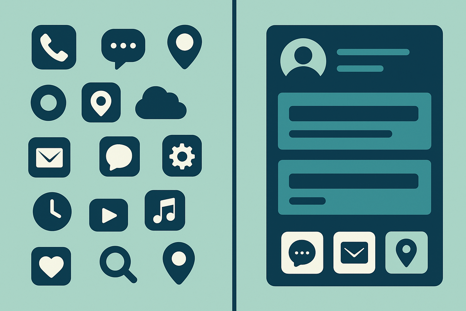 Visual comparison of scattered small business software tools versus one unified platform