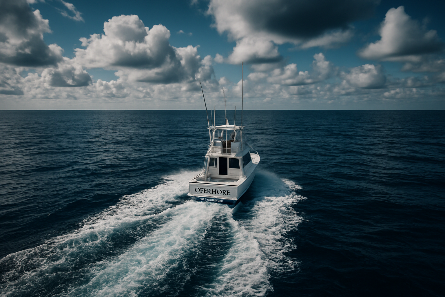 Offshore charter boat heading toward Gulf Stream fisheries near Myrtle Beach