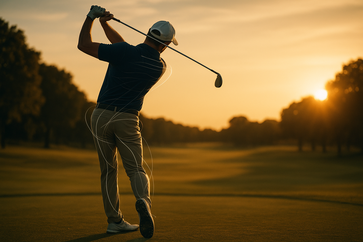 Golfer practicing swing mechanics as part of golf coaching for tournament preparation