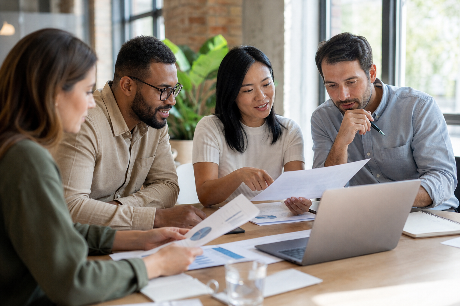 Startup team discussing HR support for startups during a policy planning meeting