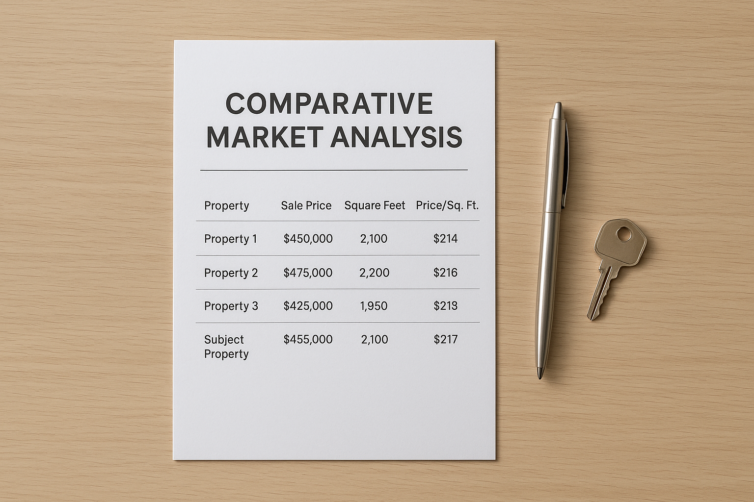 Printed comparative market analysis used to convert listing leads for realtors into signed listings