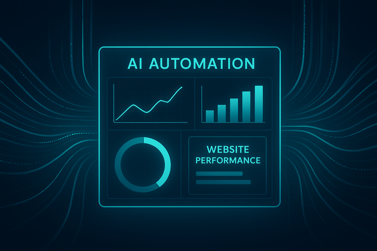 AI automation dashboard analyzing signals to help improve website search authority