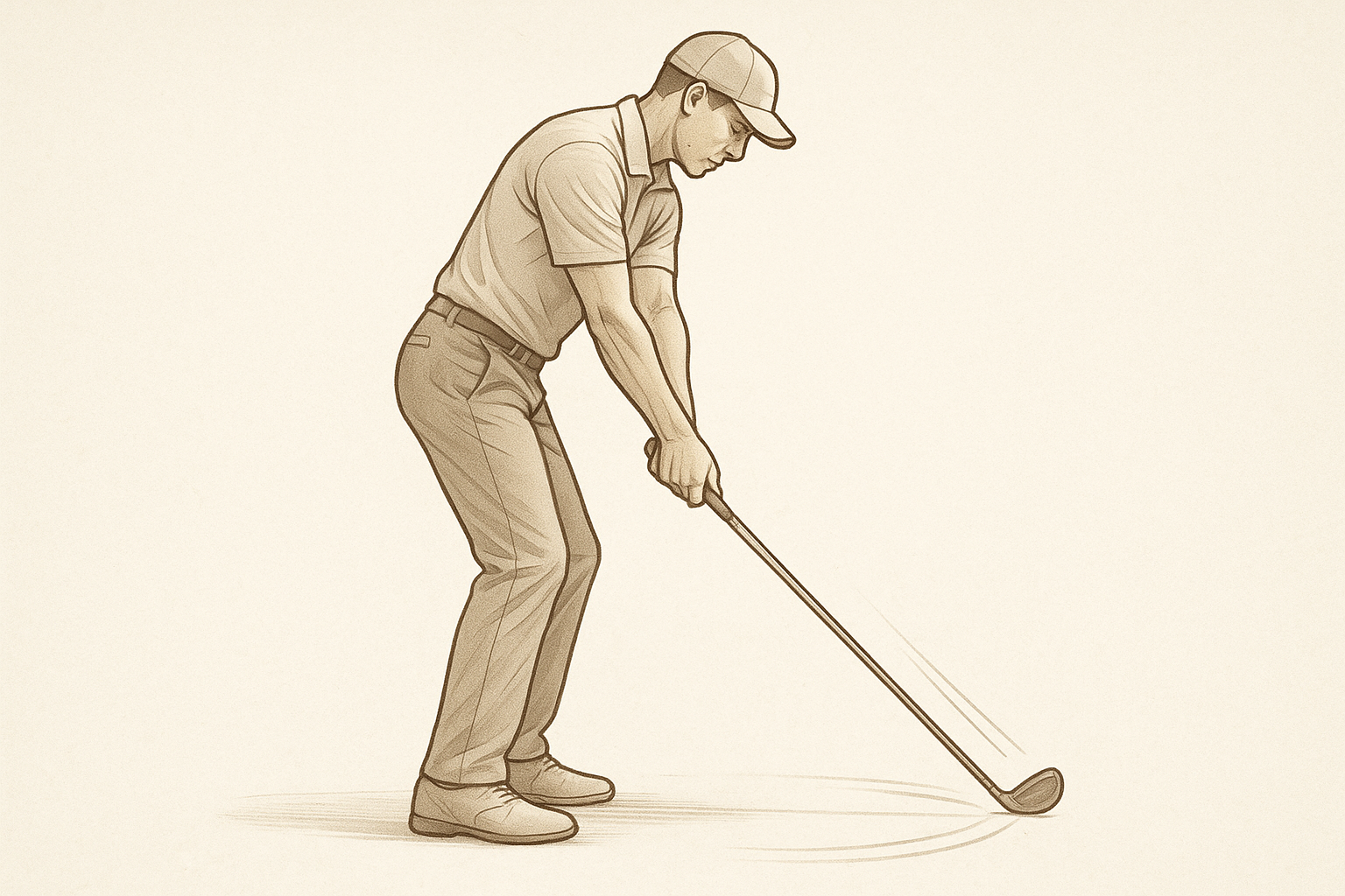 Diagram-style image showing weight transfer during the golf downswing toward impact