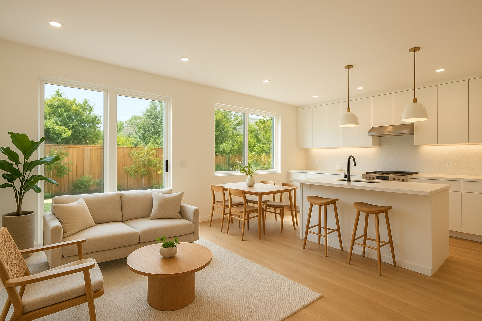 Garage conversion ADU interior showing modern living space under California's updated accessory dwelling unit rules