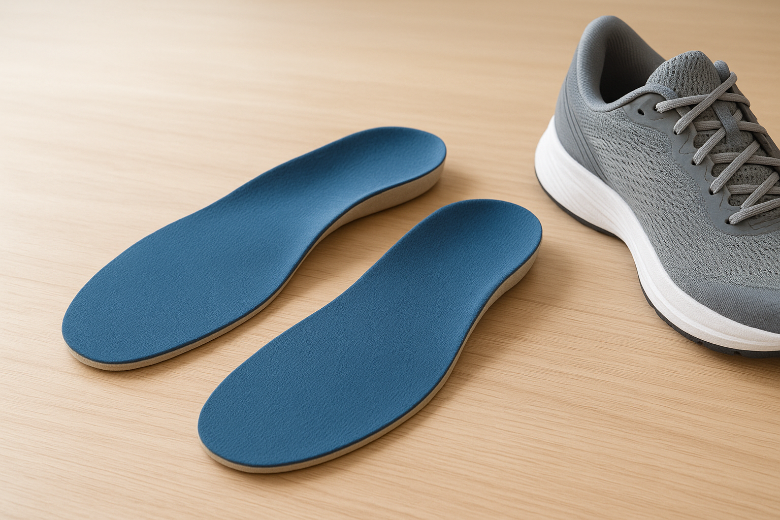 Pair of custom orthotics designed after a podiatrist orthotics consultation