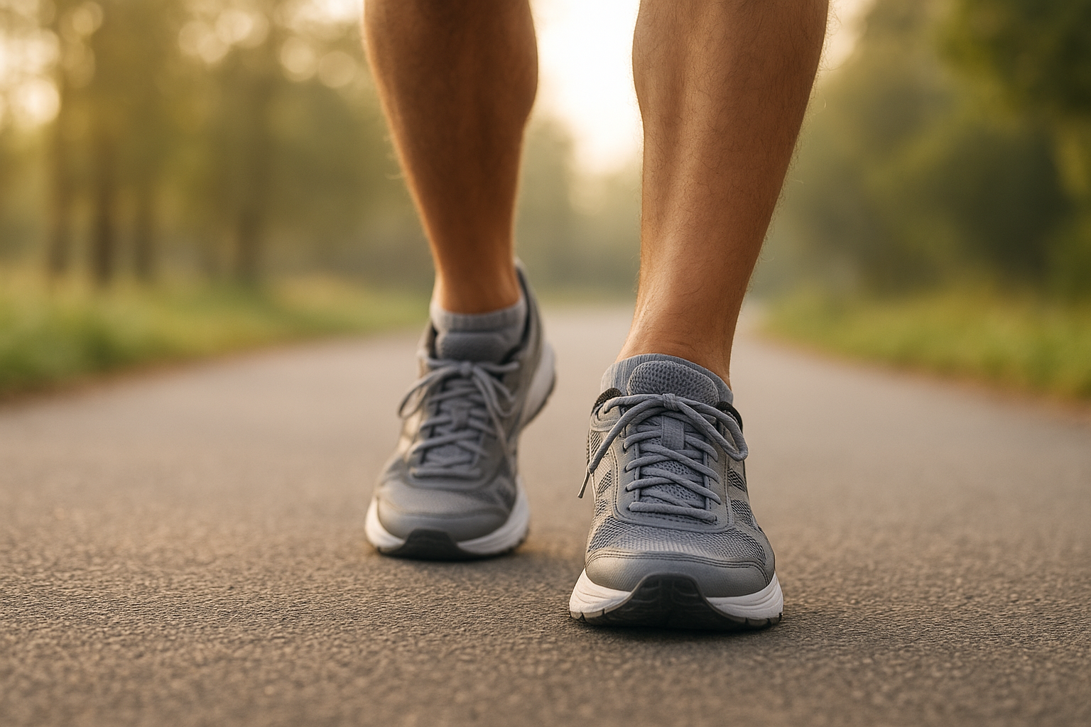 Person walking comfortably in supportive shoes after completing foot discomfort treatment