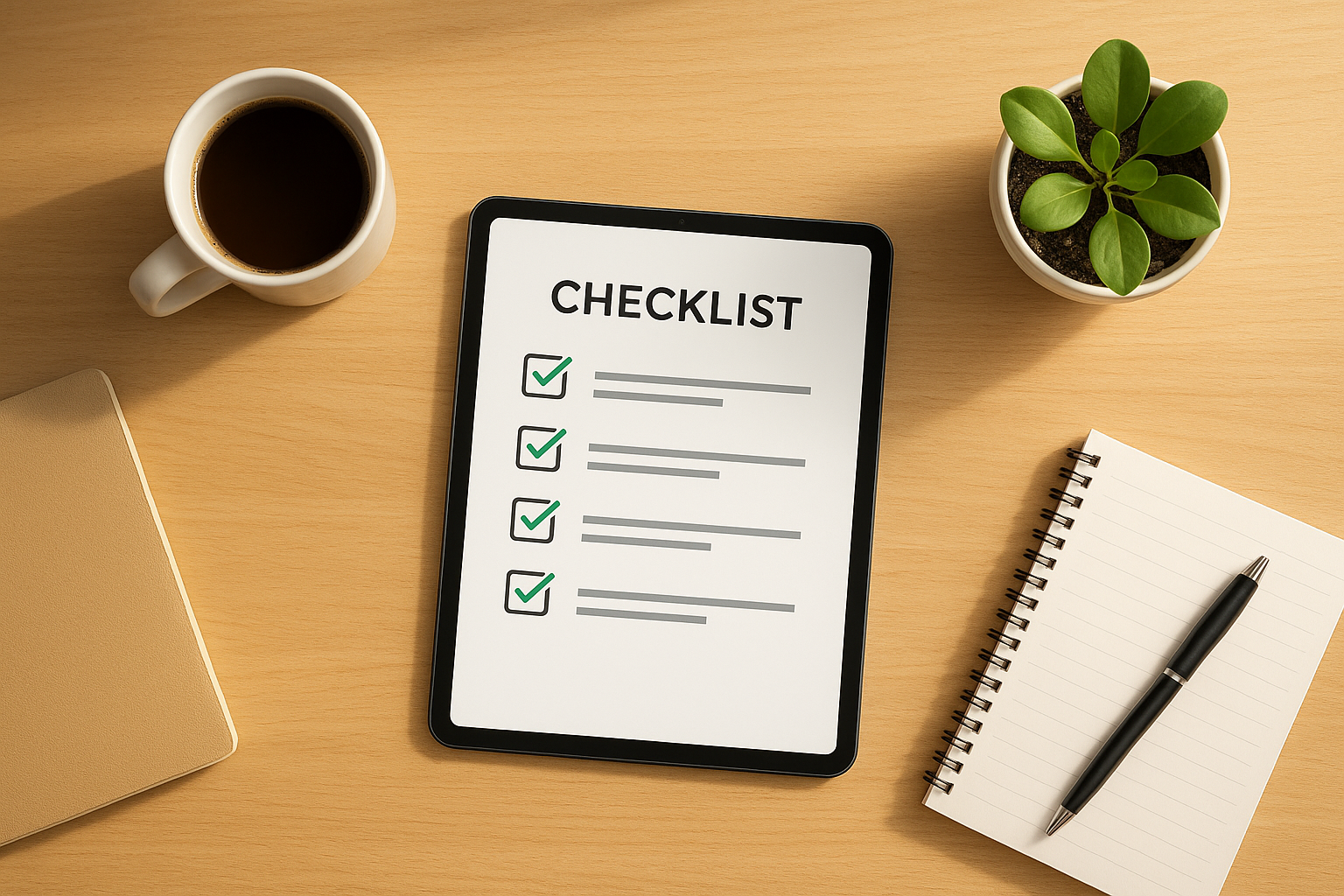 Checklist interface representing a step-by-step SEO audit workflow