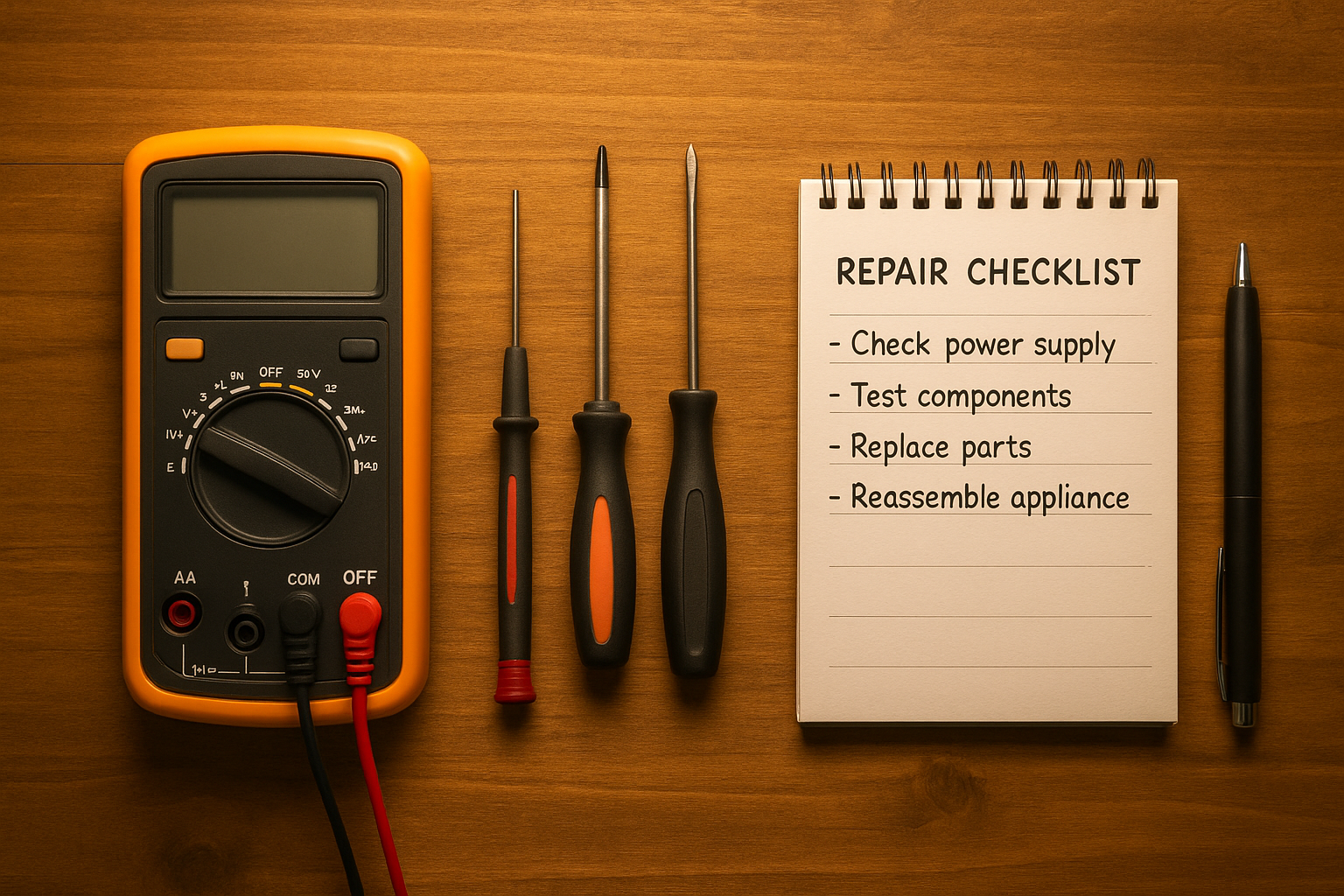 Appliance repair toolkit used for diagnosing common dryer problems