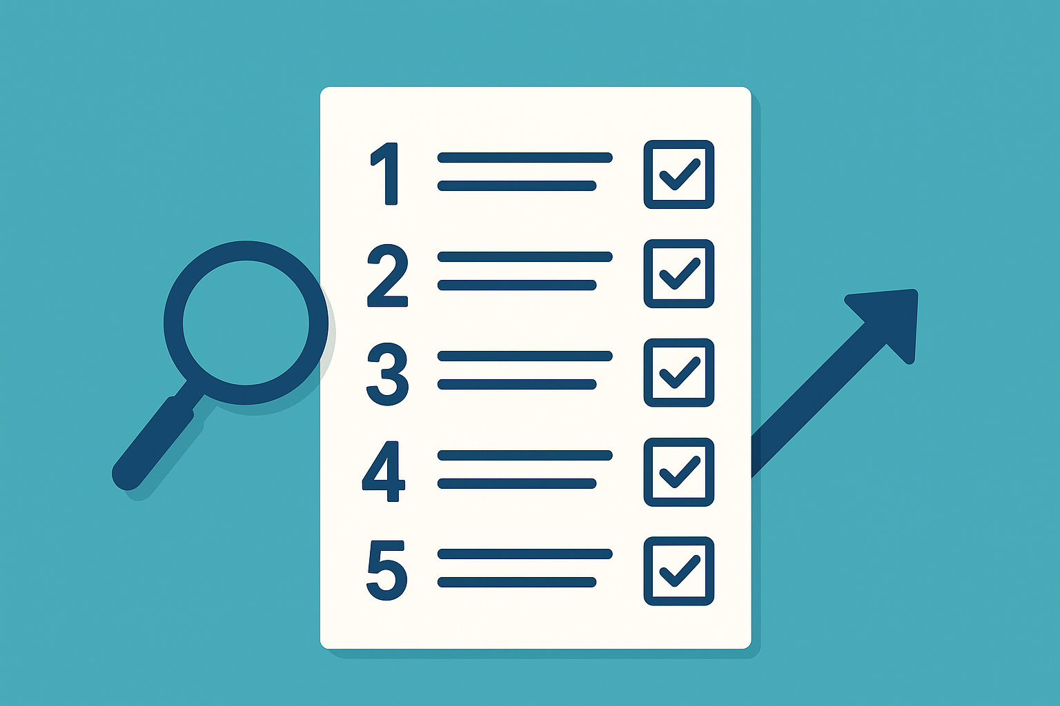 Five-step SEO action plan checklist illustration for small businesses