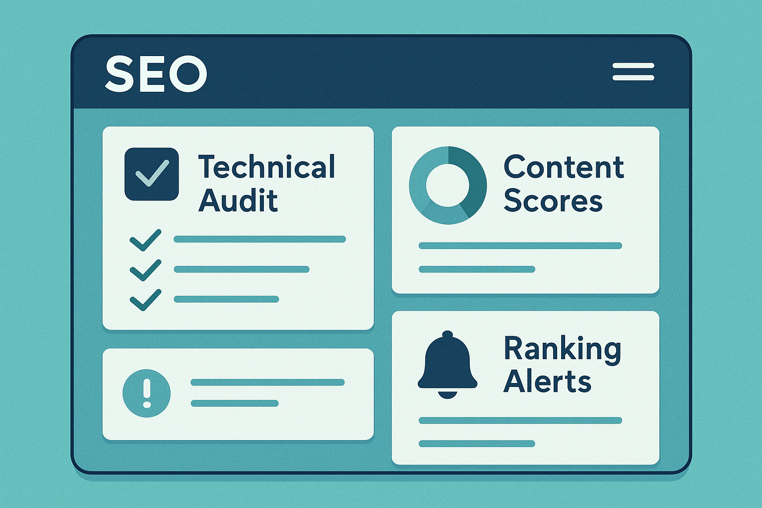 Interface showing key features of performance-driven SEO tools including audits and content scoring