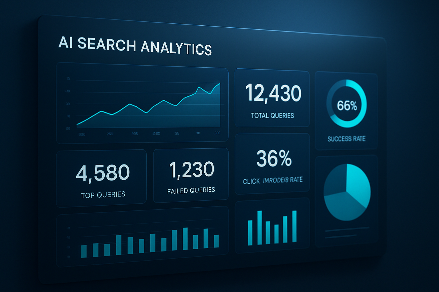 Dashboard showing SEO for AI-driven businesses analytics and search visibility metrics