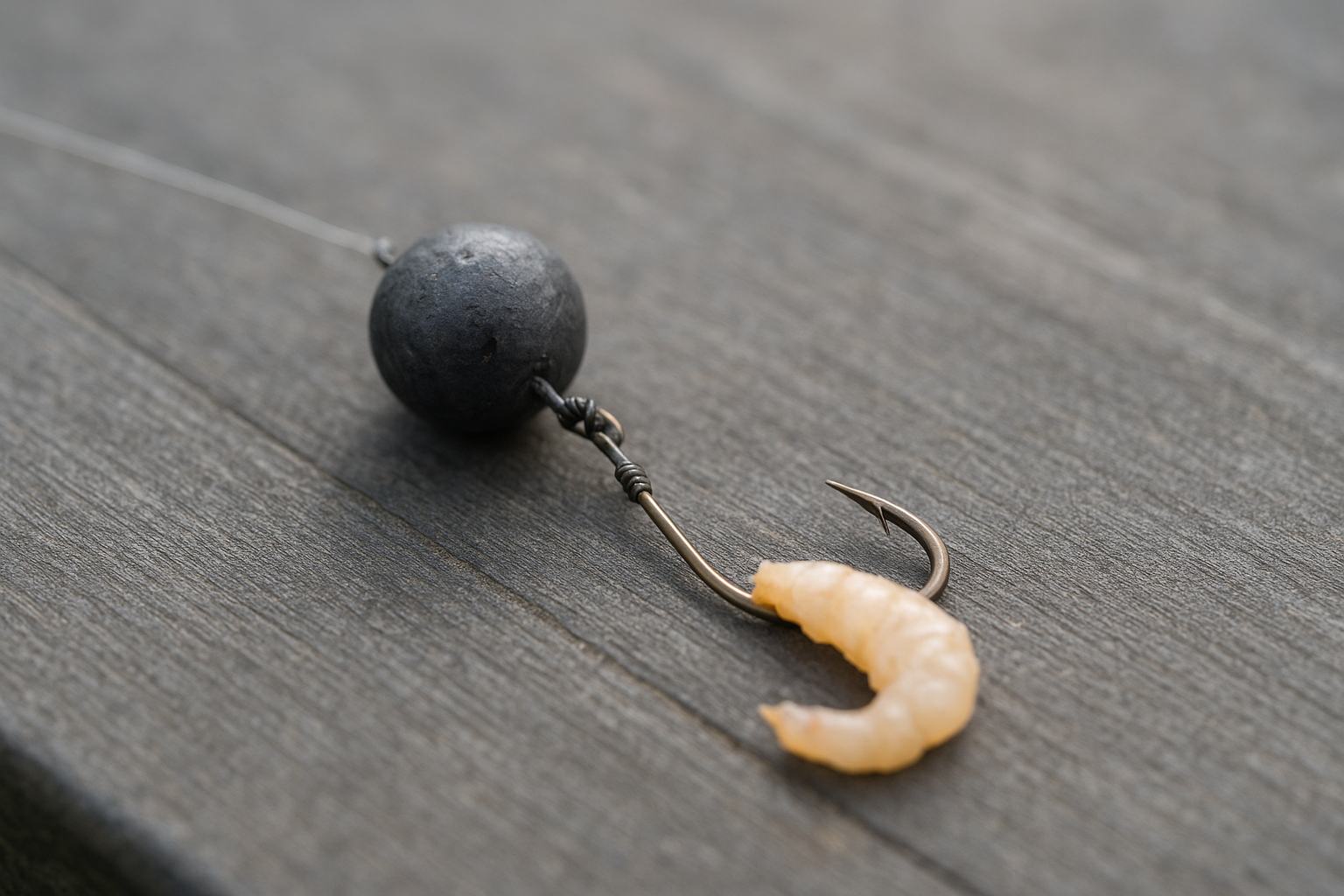 Bottom fishing rig and bait prepared for offshore grouper fishing