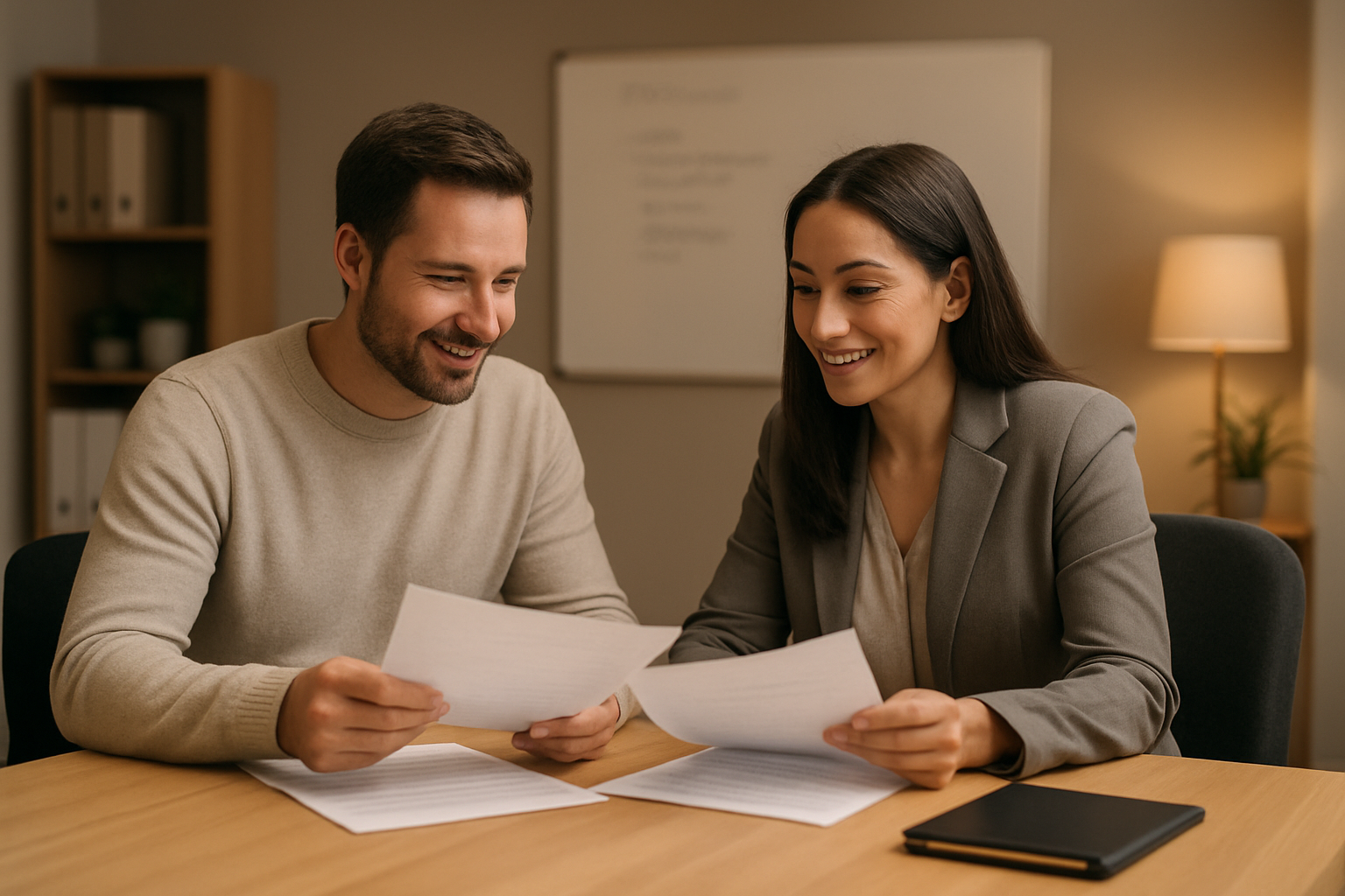 Small business owner reviewing outsourced HR services pricing options with a consultant