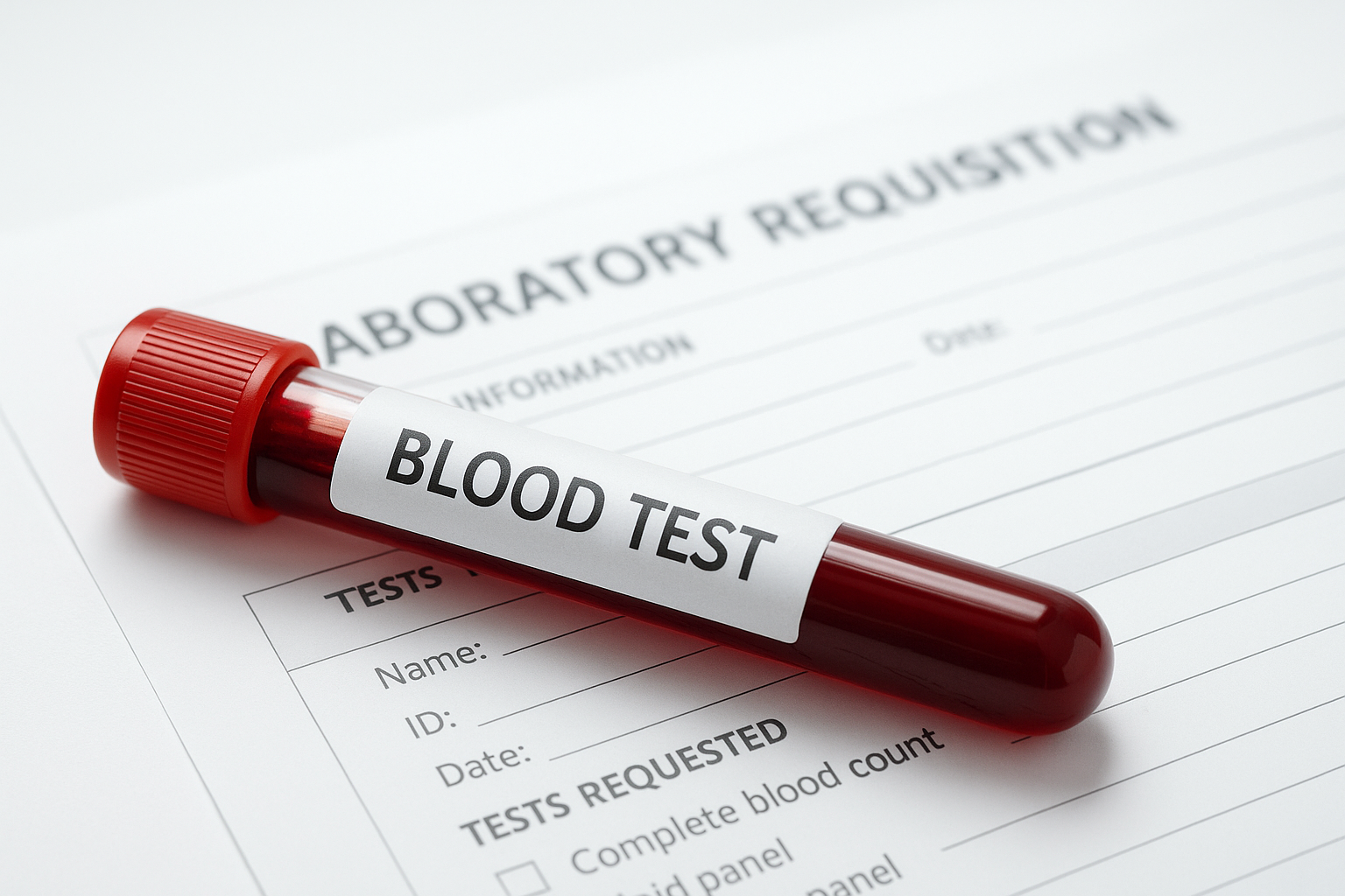 Blood test vials used for comprehensive hormone panel testing at an Ontario clinic