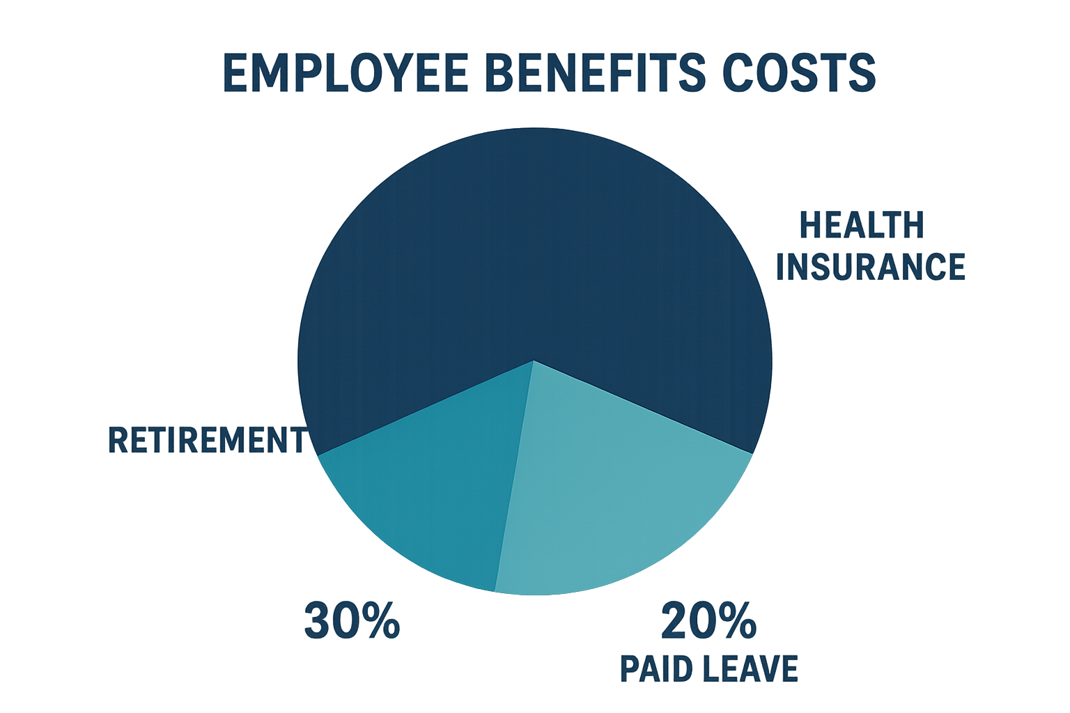 Pie chart illustrating the breakdown of employee benefits spending categories