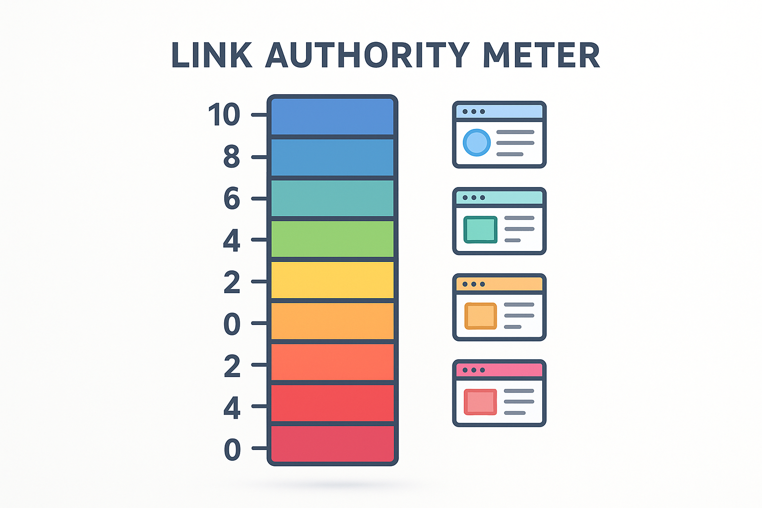 Moz rank scale from 0 to 10 showing link authority levels for websites