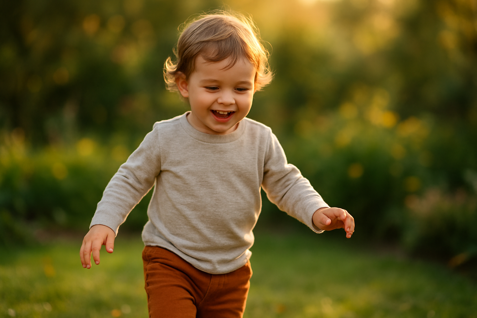 Child playing outdoors while wearing clothing from an eco-friendly kids apparel subscription