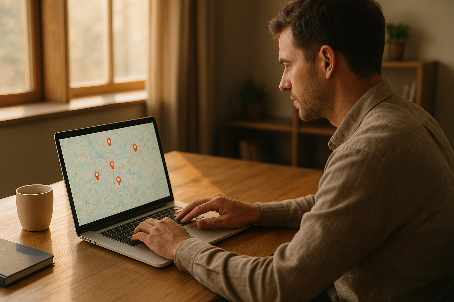 Small business owner searching online for SMBs near me to find local HR support