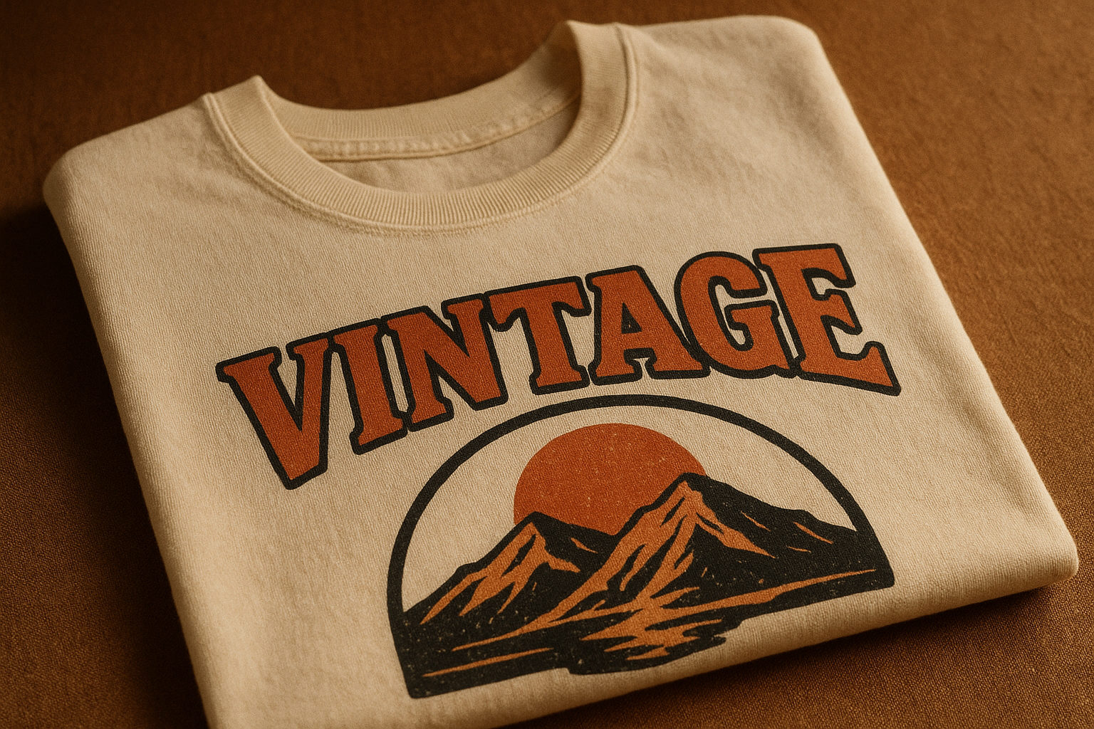 Folded cotton crop top showing bold vintage-style custom crop tops printing design