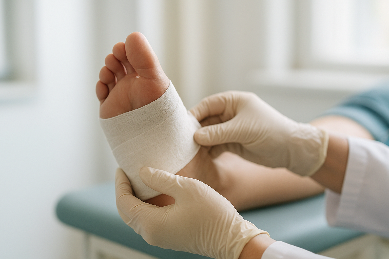 Podiatrist creating a custom mold for tailored orthotic devices