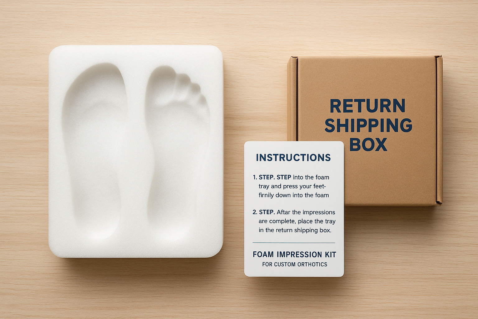 Foam impression kit used to order diabetic orthotics online at home