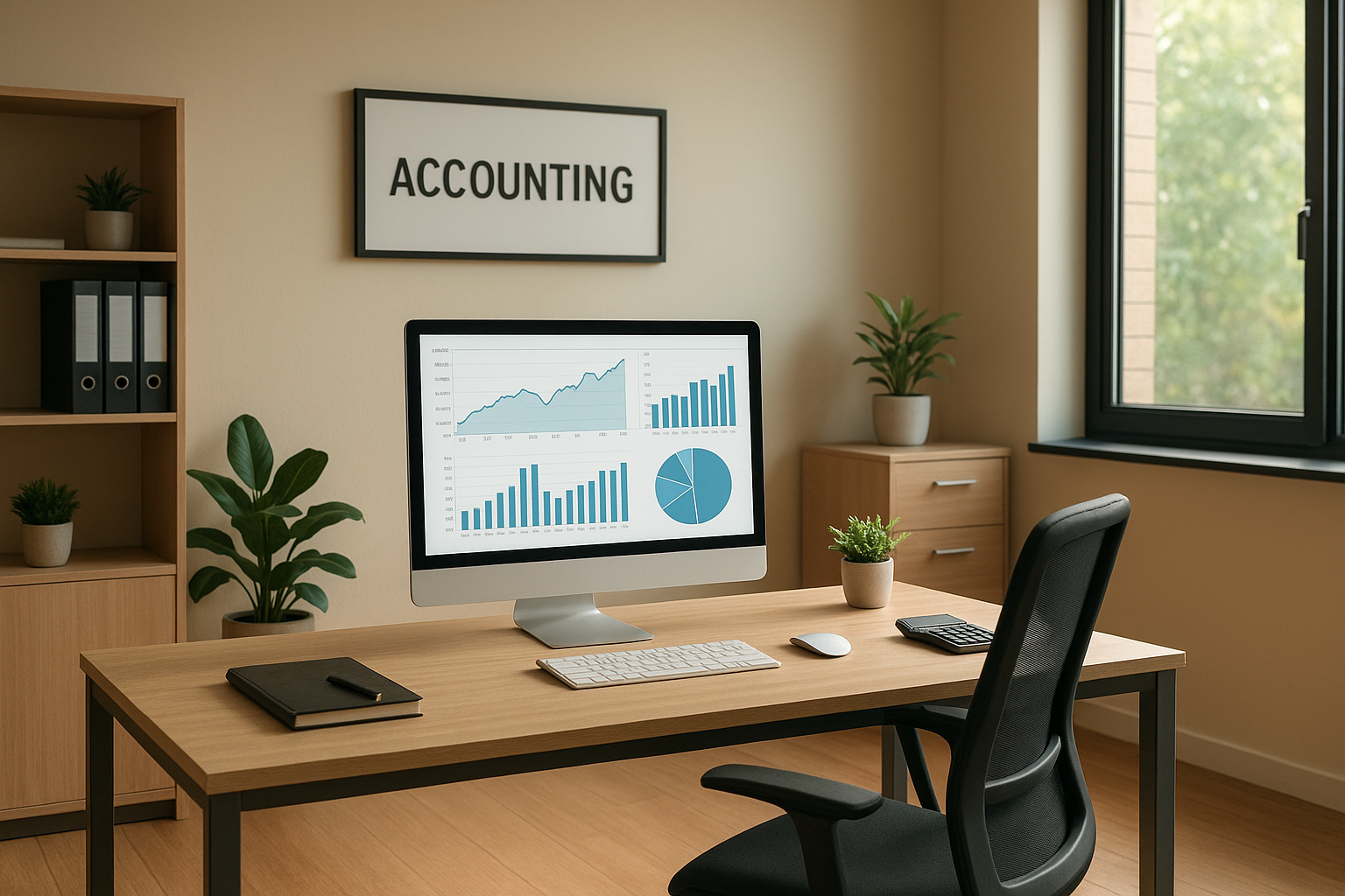 Organized accounting office representing completed quickbooks cleanup services for a small business