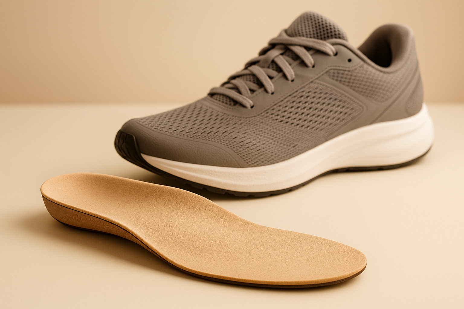 Close-up of a custom-molded orthotic insole built for chronic foot pain relief